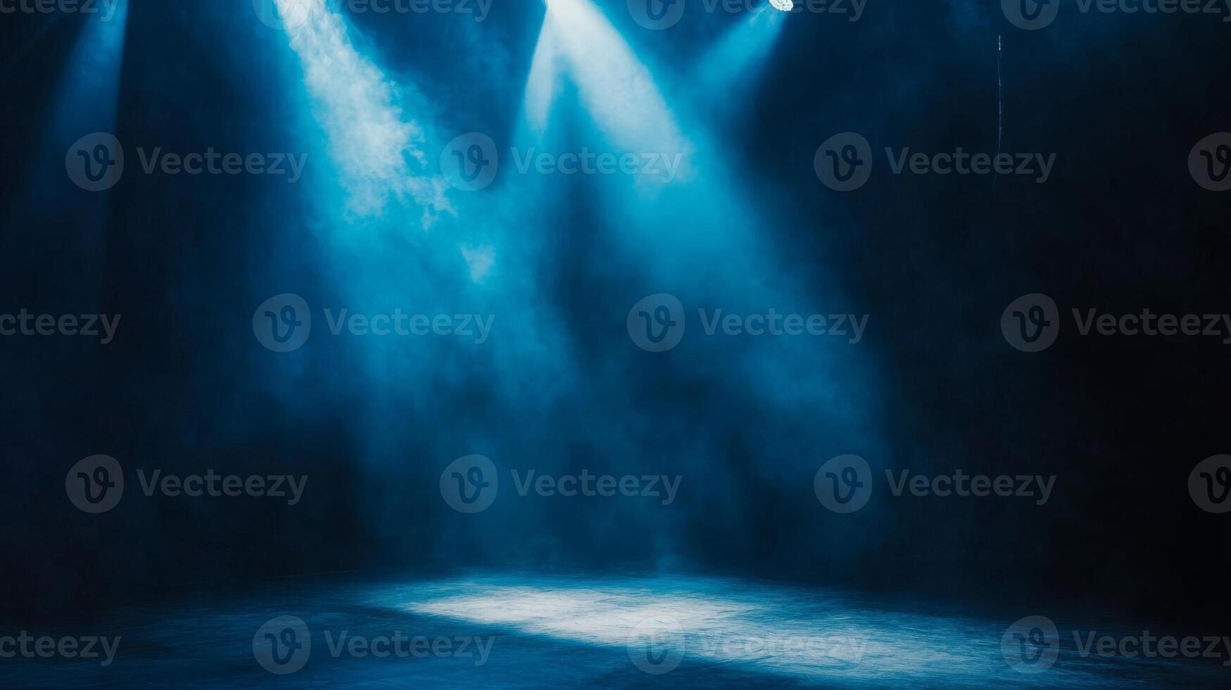 Ethereal illumination with volumetric mist and deep blue hues creating atmospheric scene photo