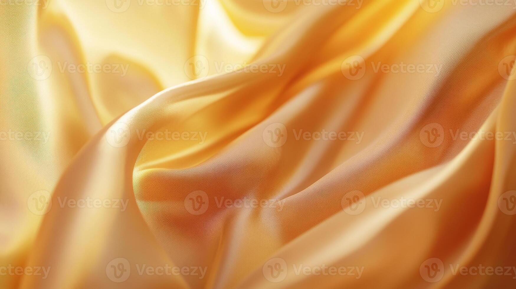 Golden fabric waves smoothly reflecting light creating soft dreamy background image photo