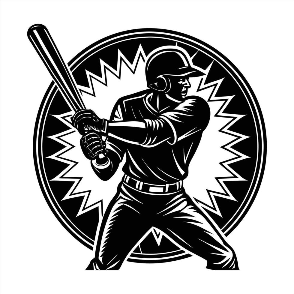 baseball batter silhouette vector
