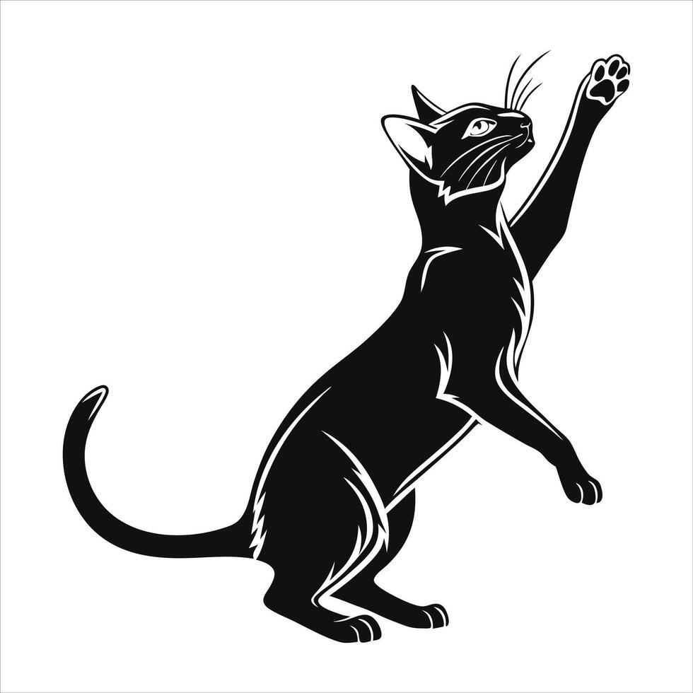A sleek, black cat silhouette vector