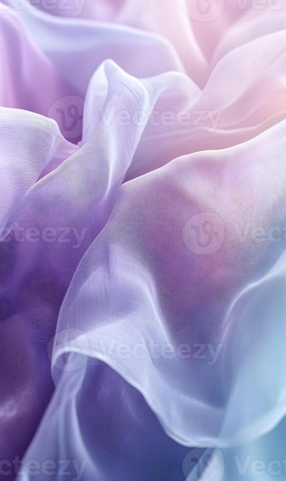 Dreamy ethereal fabric with flowing pastel colors and subtle gradient transitions, delicate texture photo