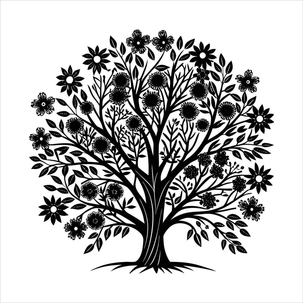Black Tree silhouettes vector