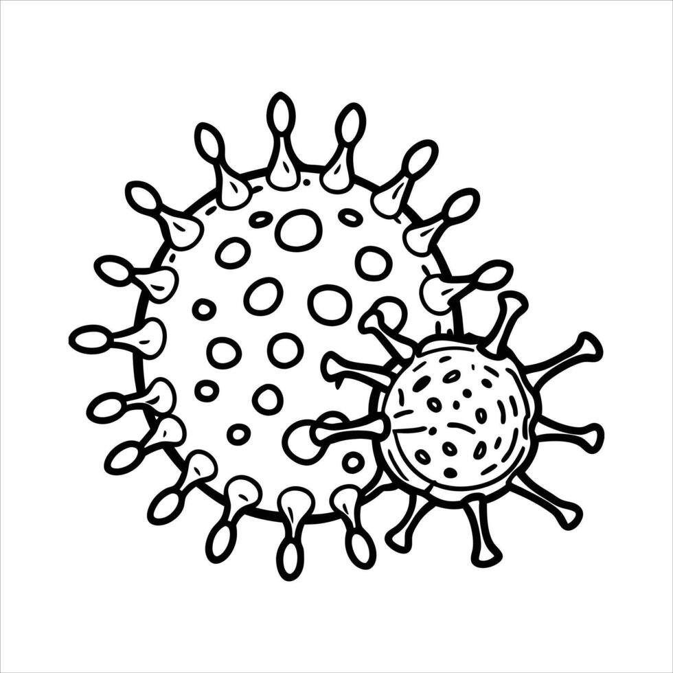 Detailed AIDS virus outline icon, illustration. vector