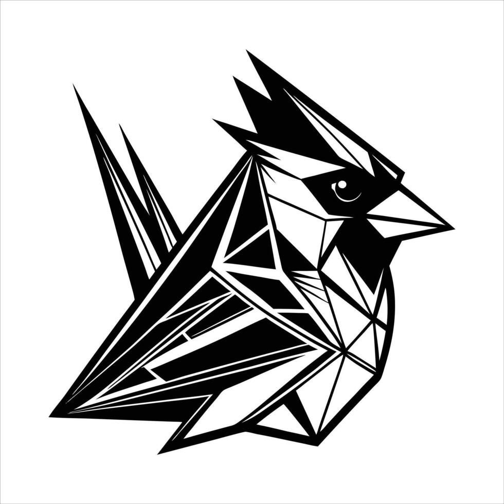 Cardinal bird silhouette vector