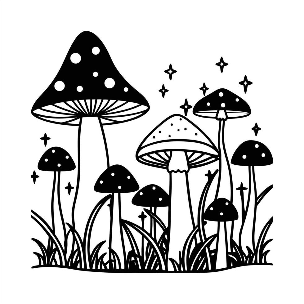 Enchanted Glowing Mushroom Clipart vector