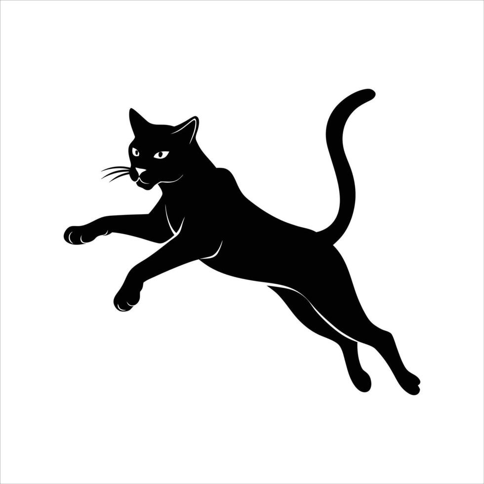 Cat Silhouette Poses Pictures vector