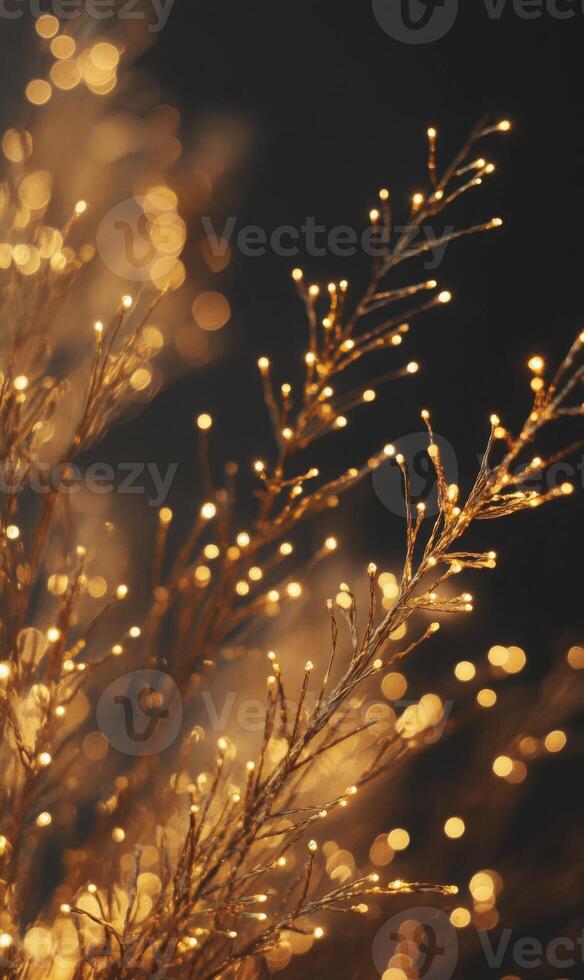 Twinkling light display creating an ethereal, warm ambiance and a festive atmosphere. photo