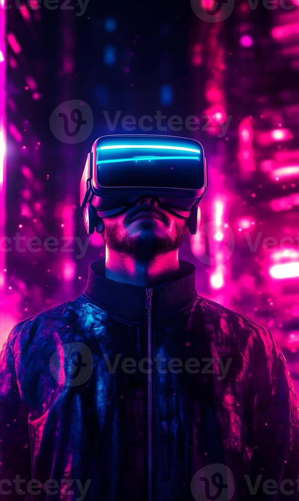 Immersive experience in virtual reality exploring the metaverse with augmented technologies photo