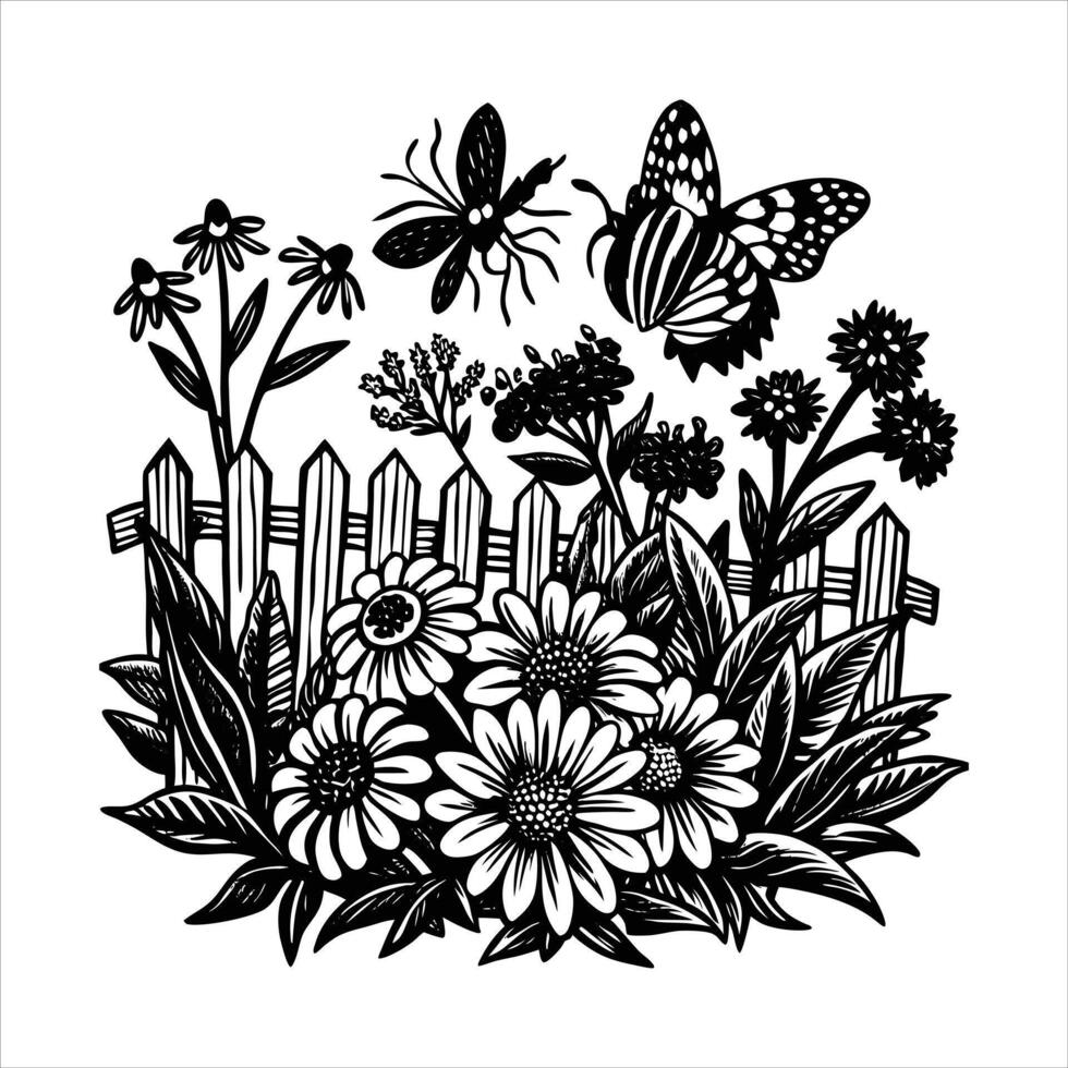 Wild Flower Garden vector