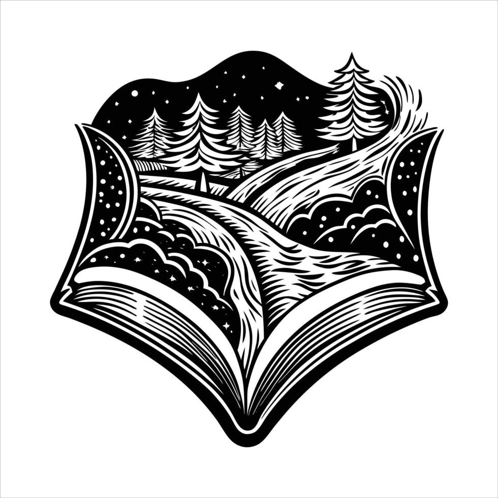 Mountains Outline Sketch Stone vector