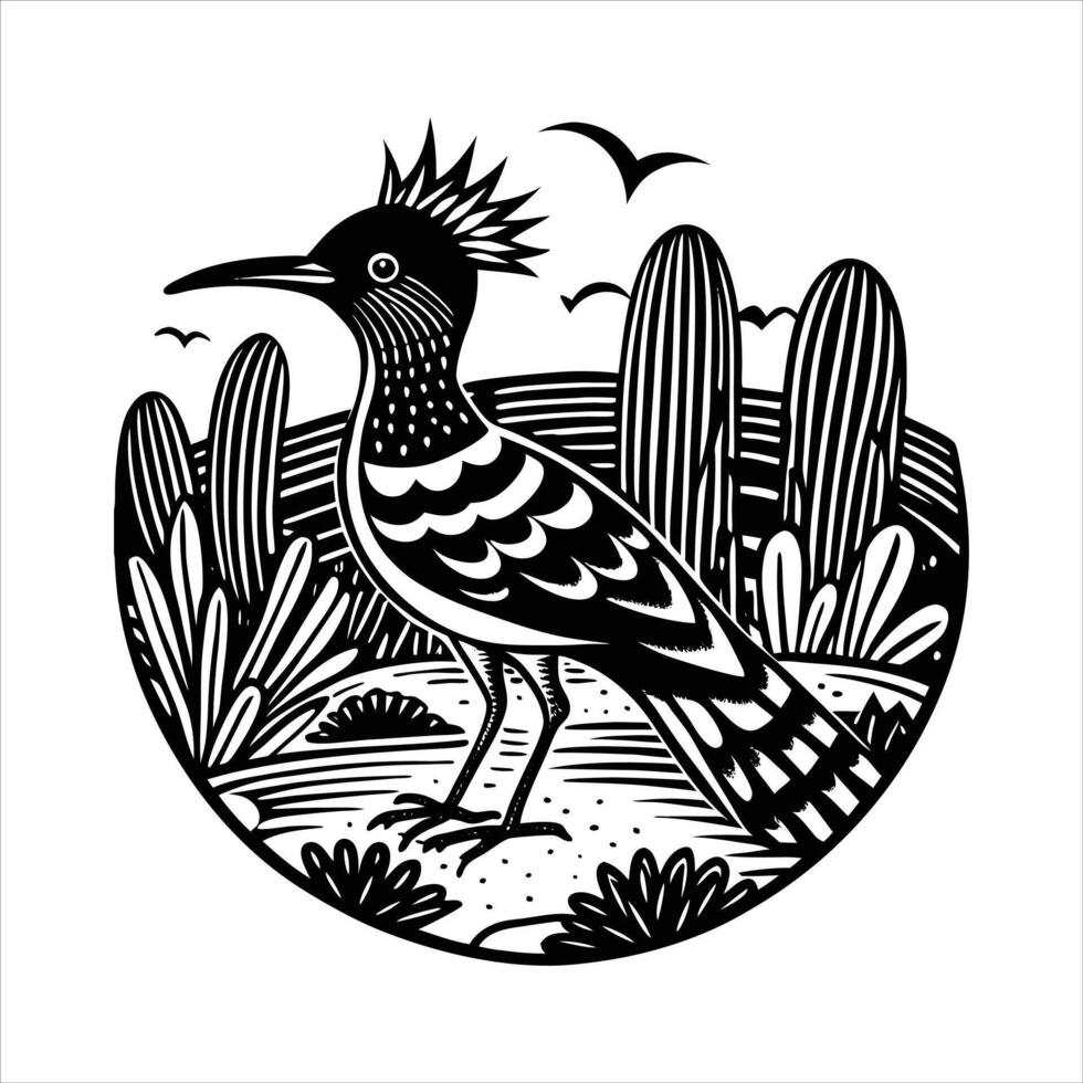 drawing of a bird with a black beak vector