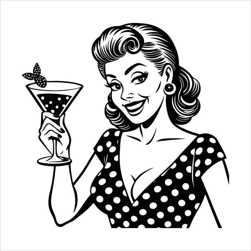 Pin Up Cocktail vector