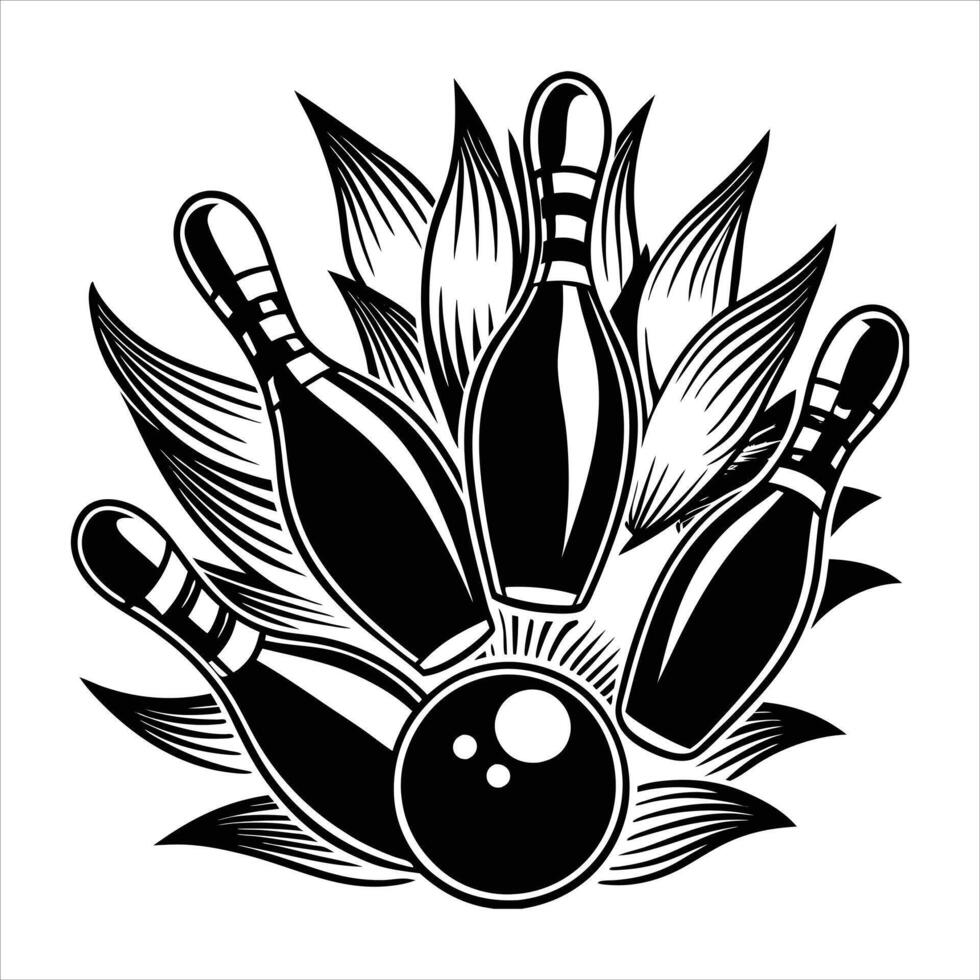 Silhouette of the bowling ball vector