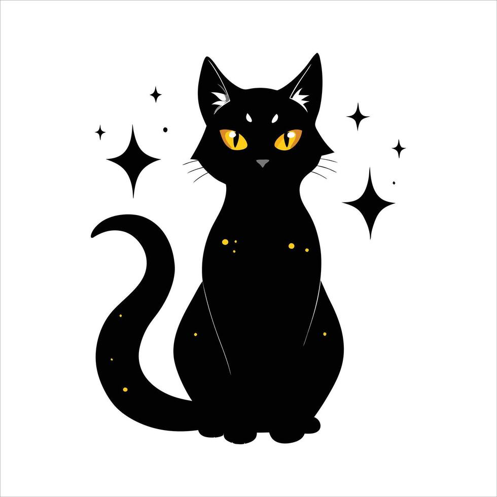 Mystical Cat with Glowing vector