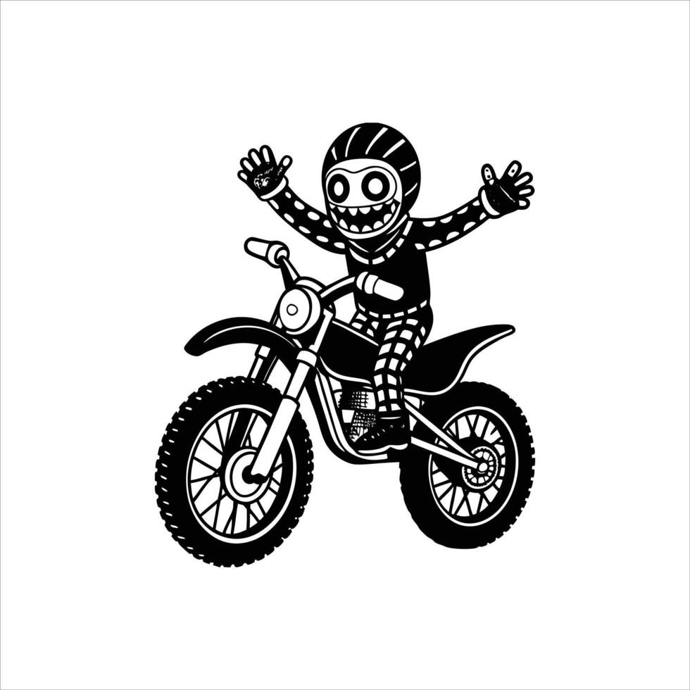 Extreme dirt bike cartoon vector