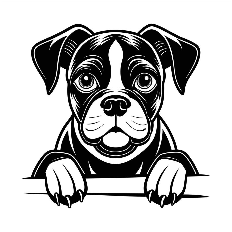 Boxer Dog sitting vector