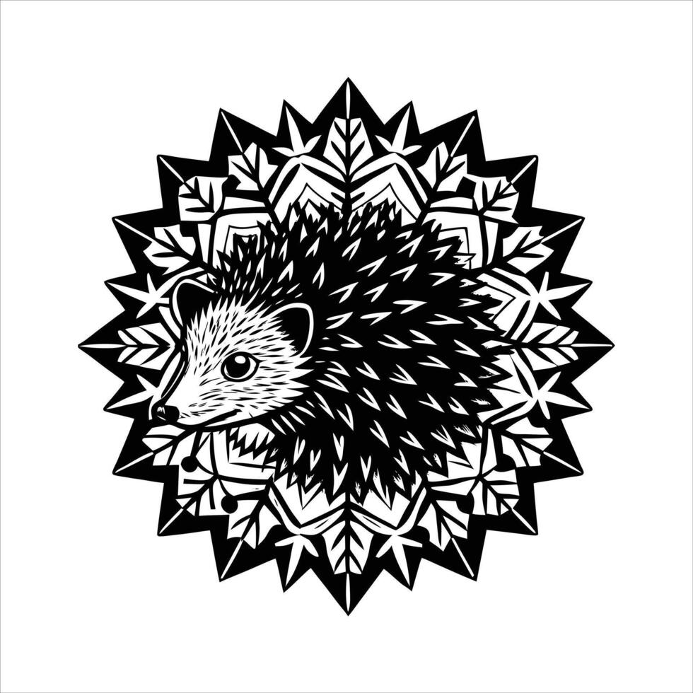 Porcupine hedgehog silhouette vector