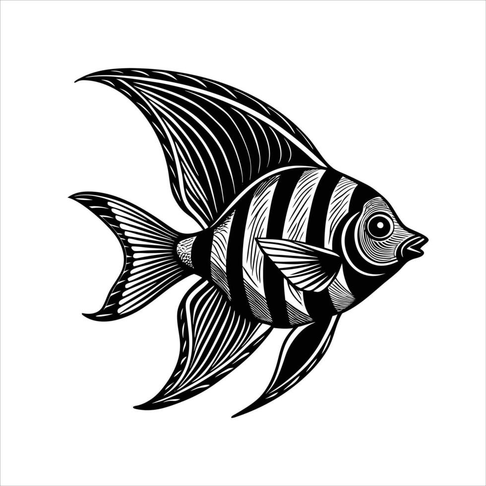 fish with black stripes vector