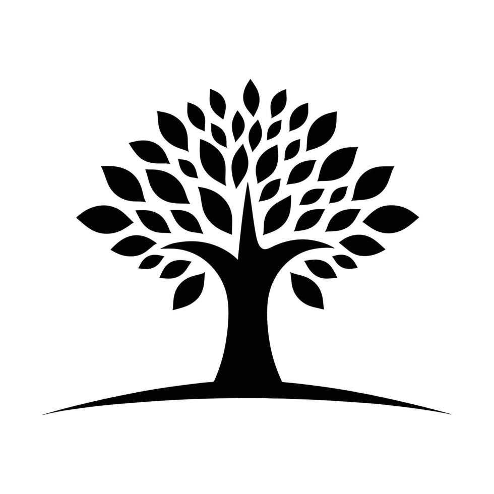 a black and white tree logo vector