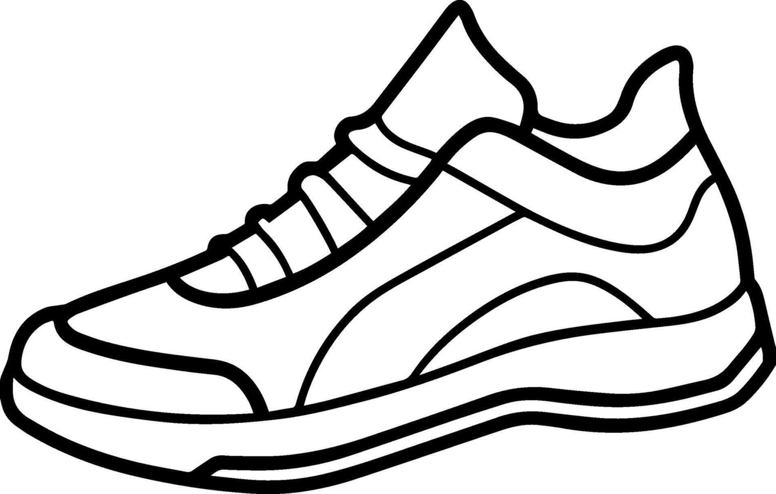 sports shoe outline illustration on white background vector