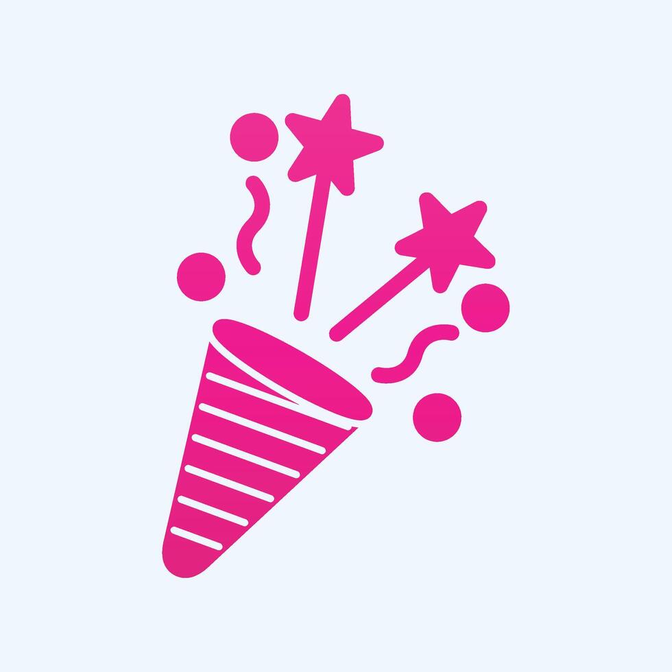 Party Popper trendy art cute abstract illustration colorful useful design vector
