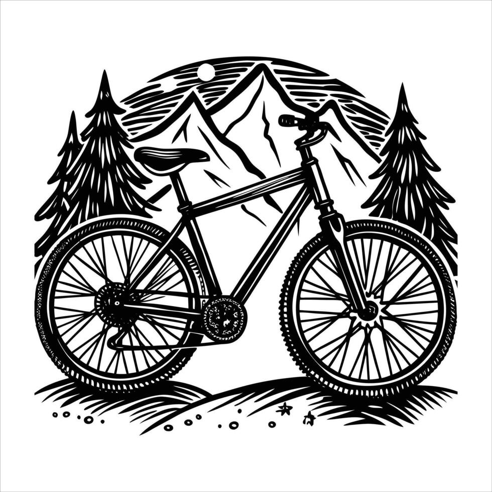 Mountain Biker silhouette vector