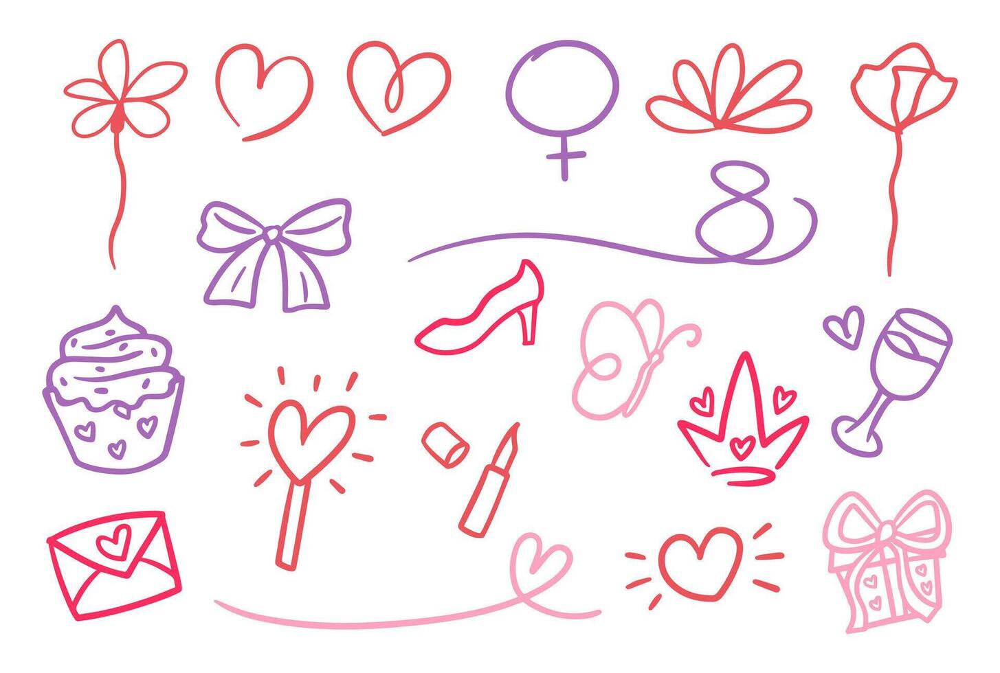 Handdrawn doodle women day illustration vector