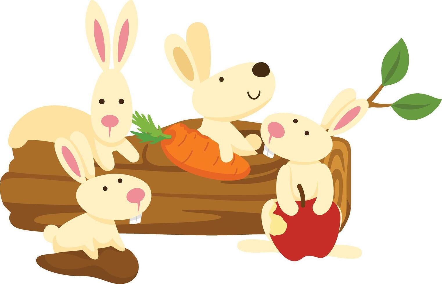 cute cartoon rabbit character vector