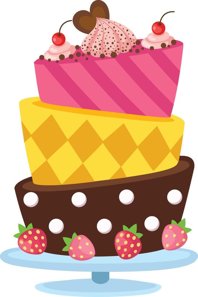 Cake on white background illustration vector
