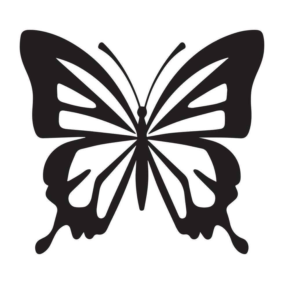 Collection of Butterfly Silhouettes in different poses. vector