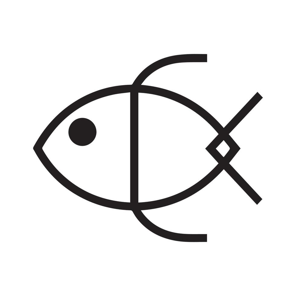 Fish Outline Icon Illustration vector