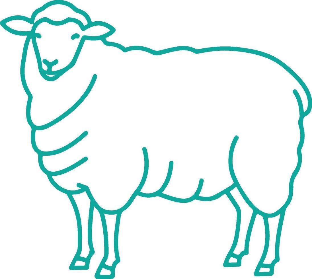 Sheep Line Art Illustration vector