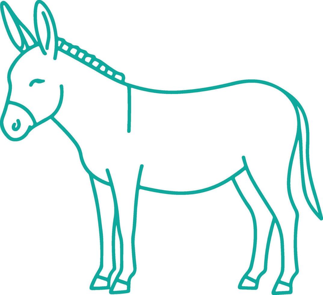 Donkey Line Art Illustration vector