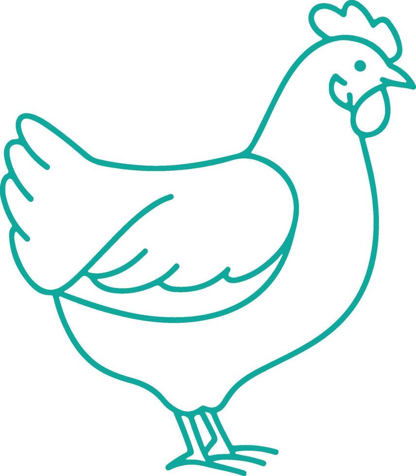 Chicken Line Art Illustration vector