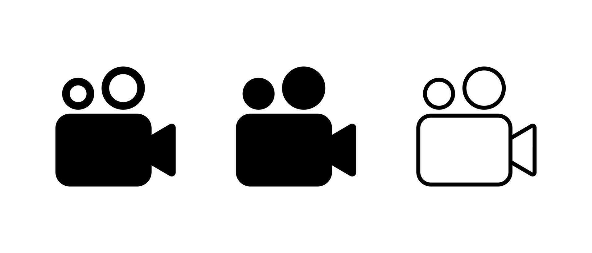 Movie camera icon set. Cinema sign symbol vector