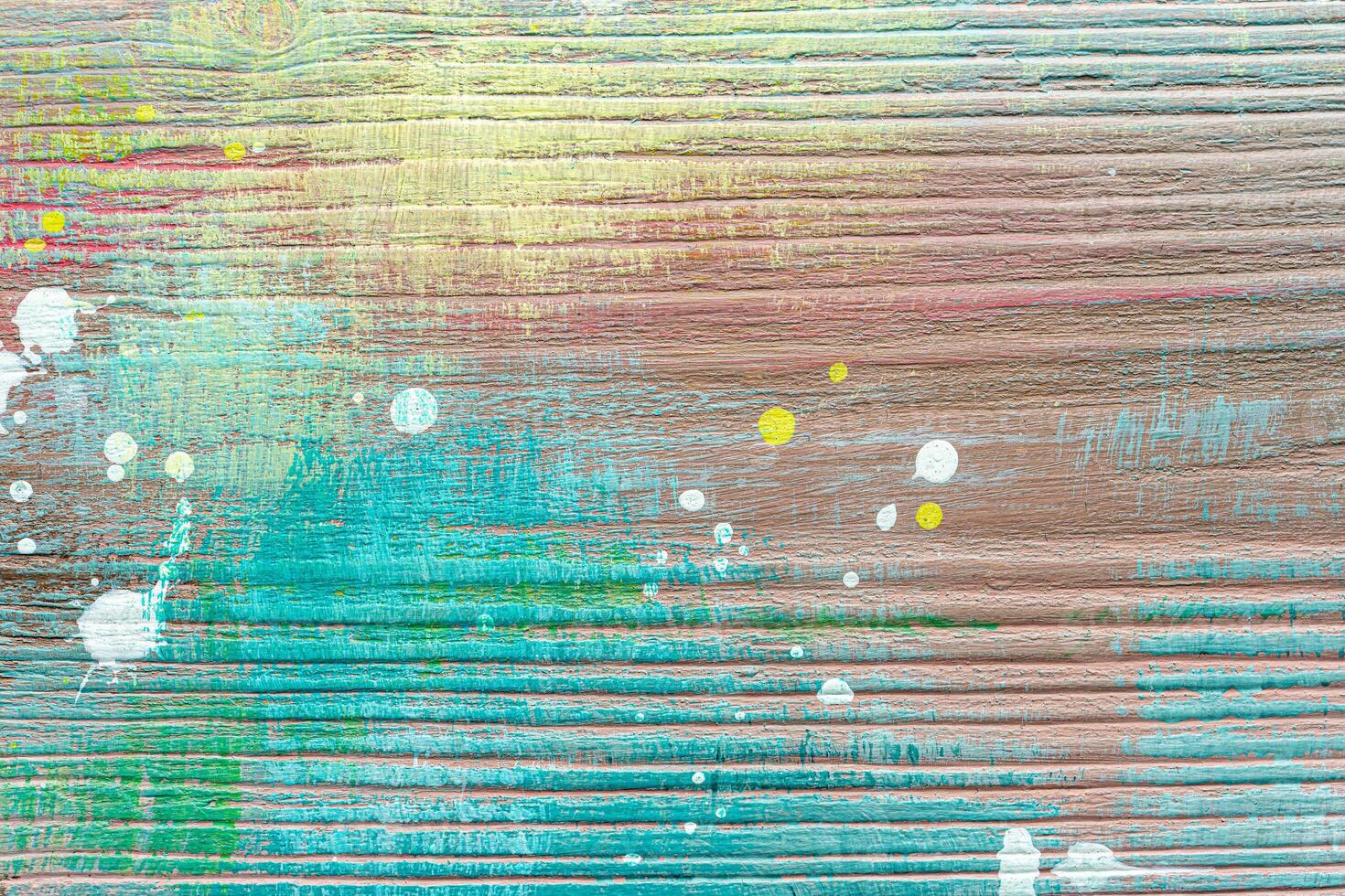 Colorful painted textured wooden plank with a paint stains. Abstract background for design. photo