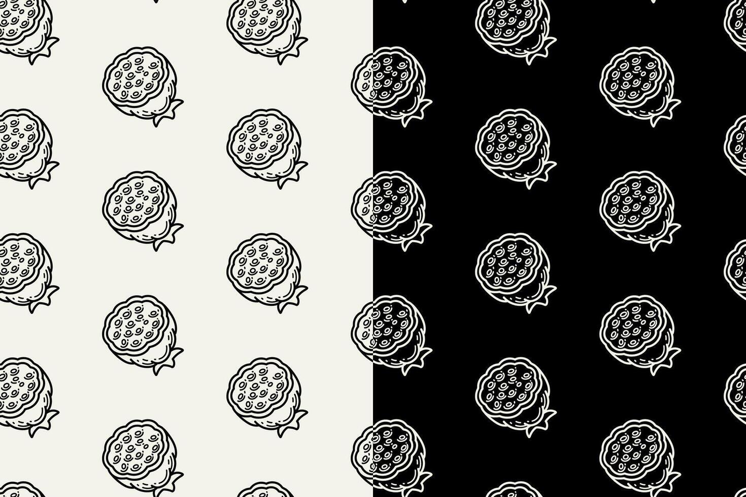 lotus stem with leaves doodle seamless pattern on black white background set. lotus flower stem engraving pattern background. retro lotus stem flowers background for florist decor and merchandise vector