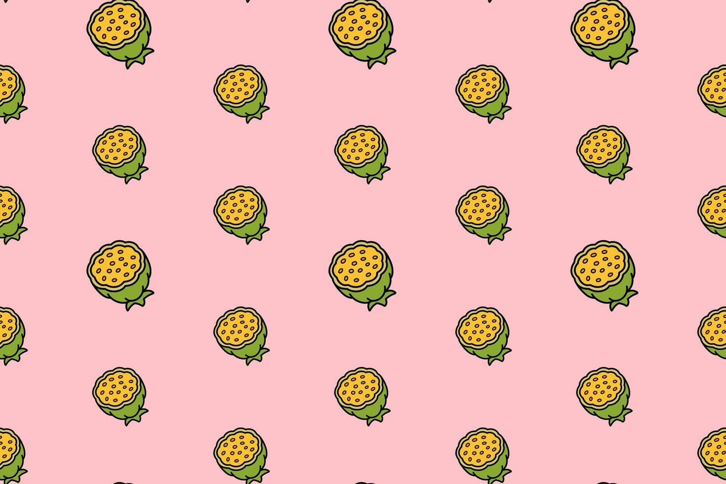lotus stem with leaves colorful seamless pattern on pink background. lotus flower stem doodle illustration pattern background. lotus stem flowers background for florist decor and merchandise vector