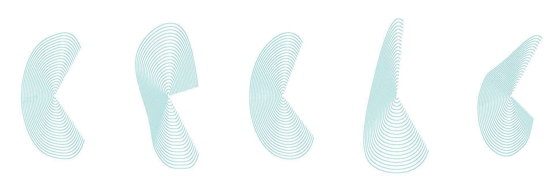 Set of teal colored amorphous shapes on a white background. Abstract elements for your design. Graphic for creativity. vector