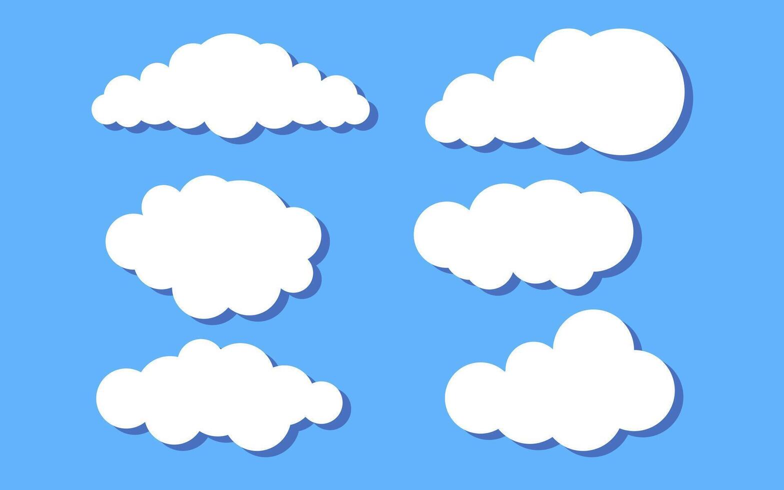 clouds and blue sky. with flat colors. great for children and cartoon backgrounds vector