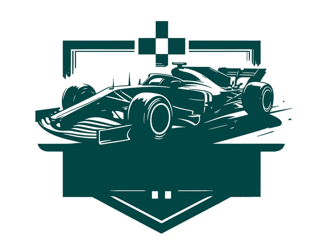 A green racing car on a white background vector