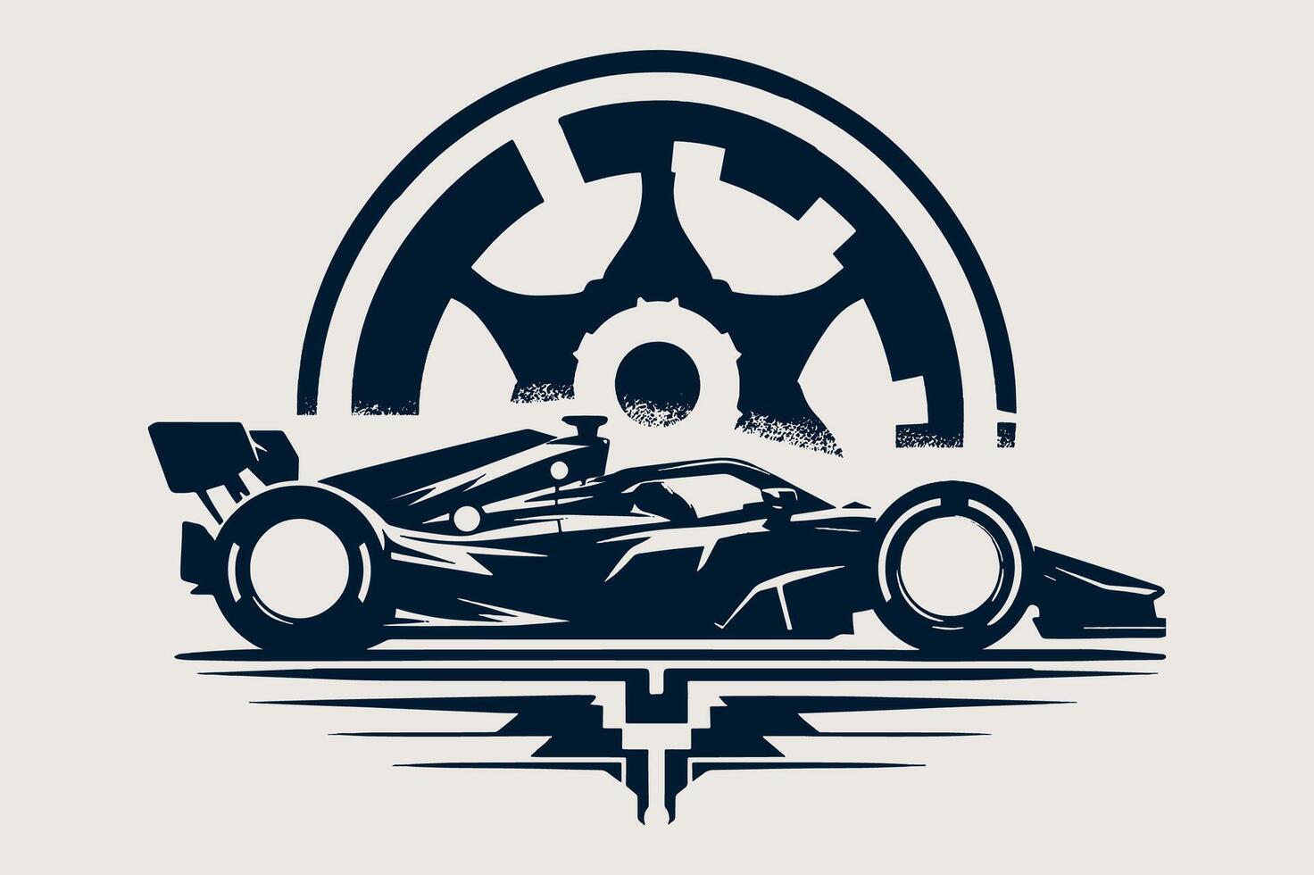 A racing car with a logo on it vector