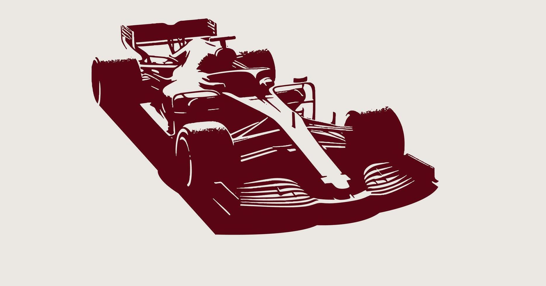 A racing car is shown in a white and red color vector