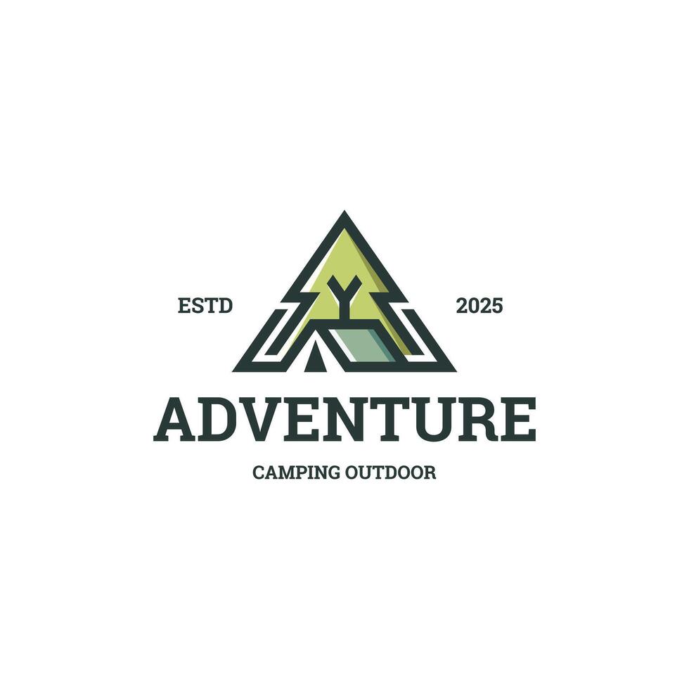 pines camping logo design vector