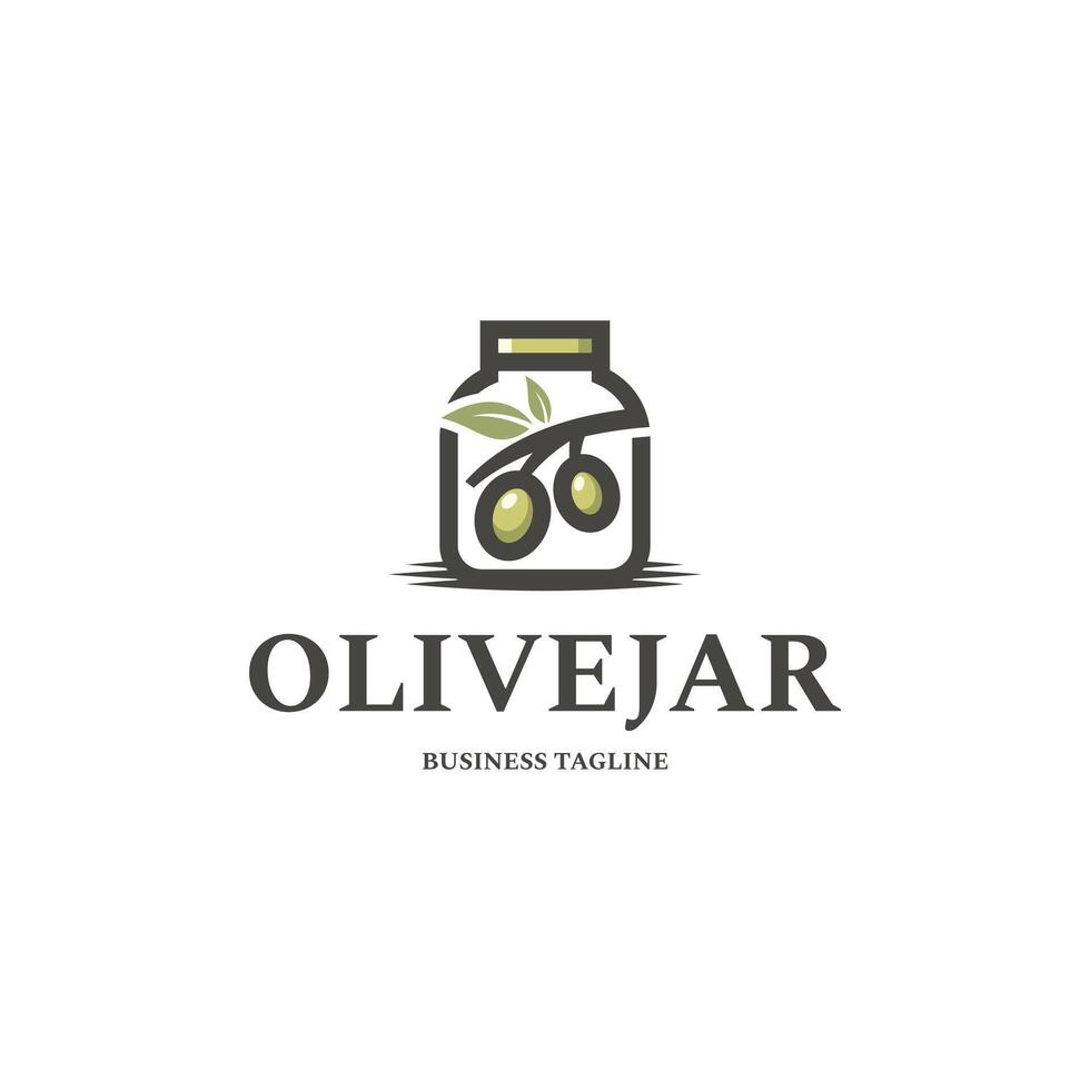 olive jar logo design vector