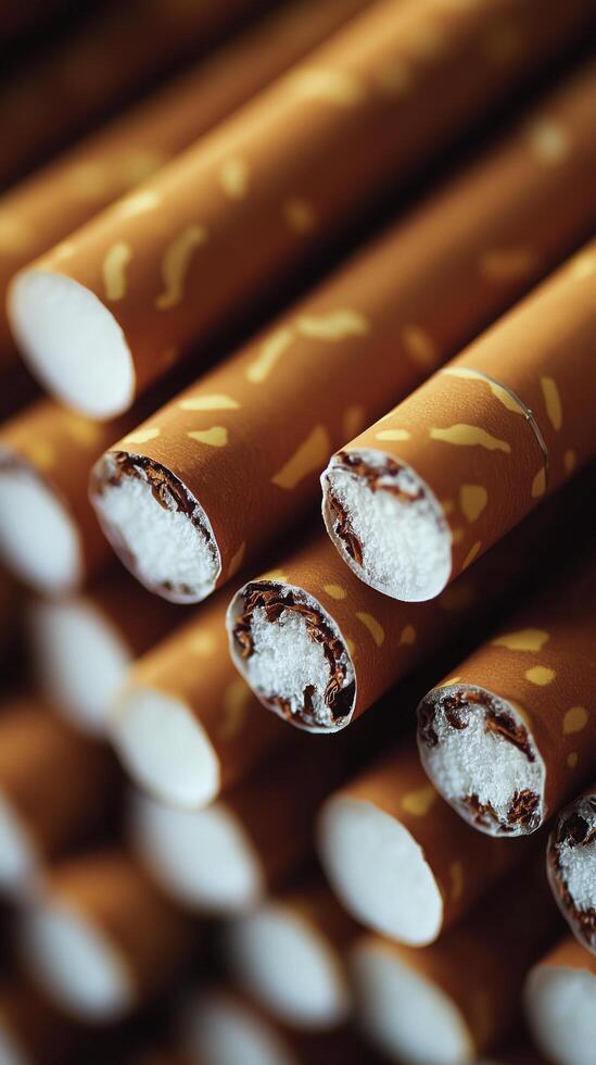 Close-up view of sweet pastry sticks stacked neatly in a delicious arrangement. photo
