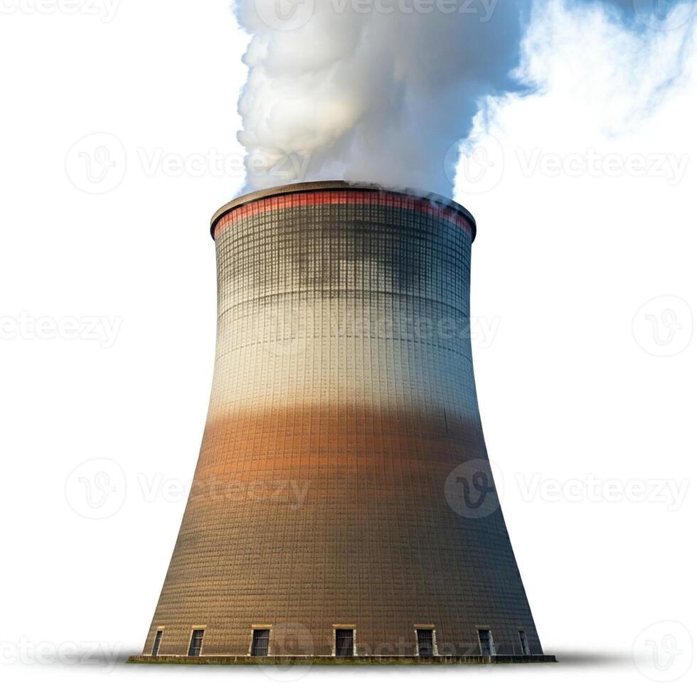 A nuclear power plant with smoke coming out of it photo