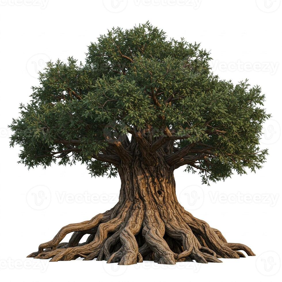 Olive tree isolated on white background photo