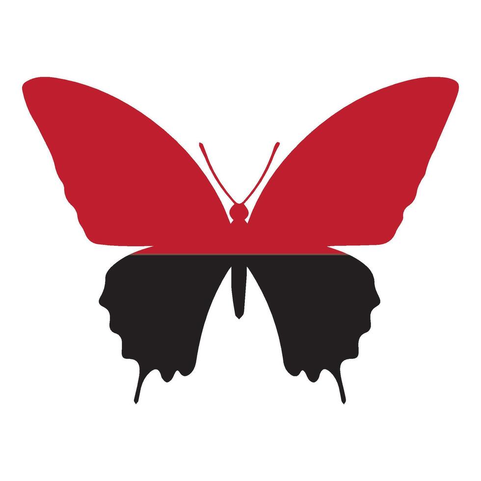 an image of a red and black butterfly vector