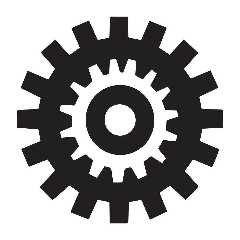 a black and white image of a gear wheel vector